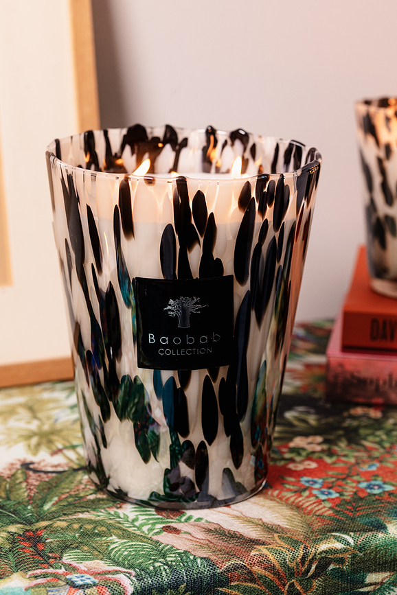 Pearls Black Bougie parfumée, 16 cm