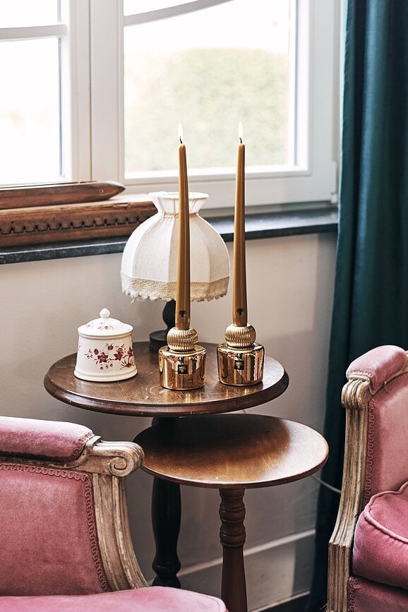 Set de Portavelas Twins Les Exclusives Aurum, con velas, 4 piezas