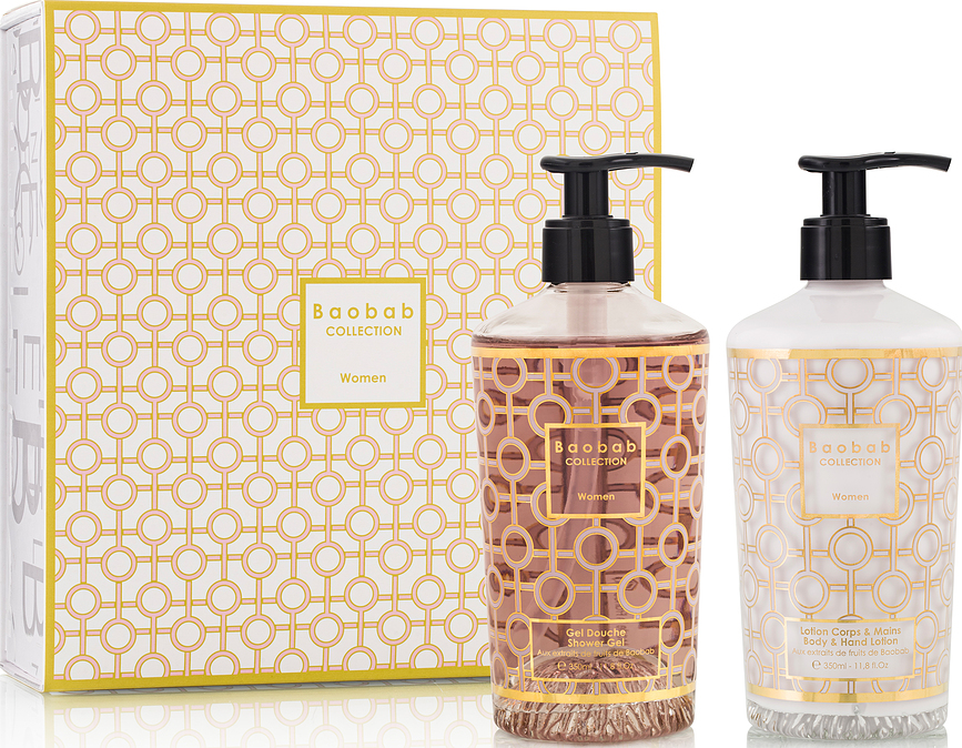 Set de Regalo Baobab, gel de ducha y loción corporal, para mujer, 2 piezas