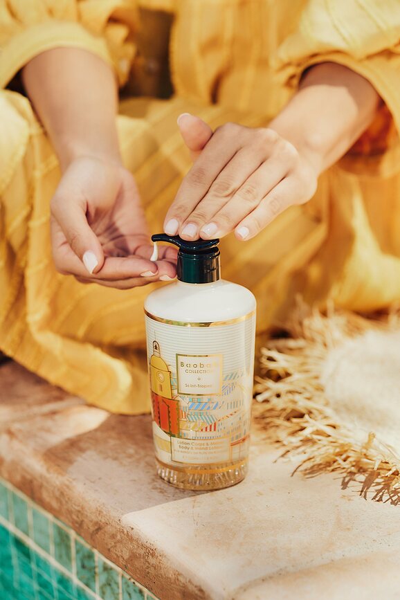 Set de Regalo Baobab Saint-Tropez, Gel de ducha y loción corporal, Set de 2 piezas