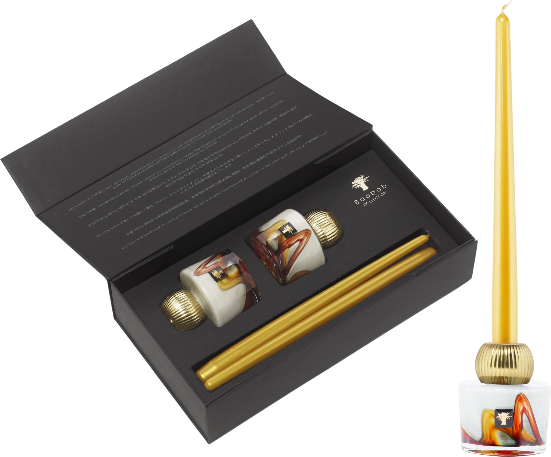 Twins Nirvana Bliss Kerzenhalter-Set mit Kerzen, 4 tlg.