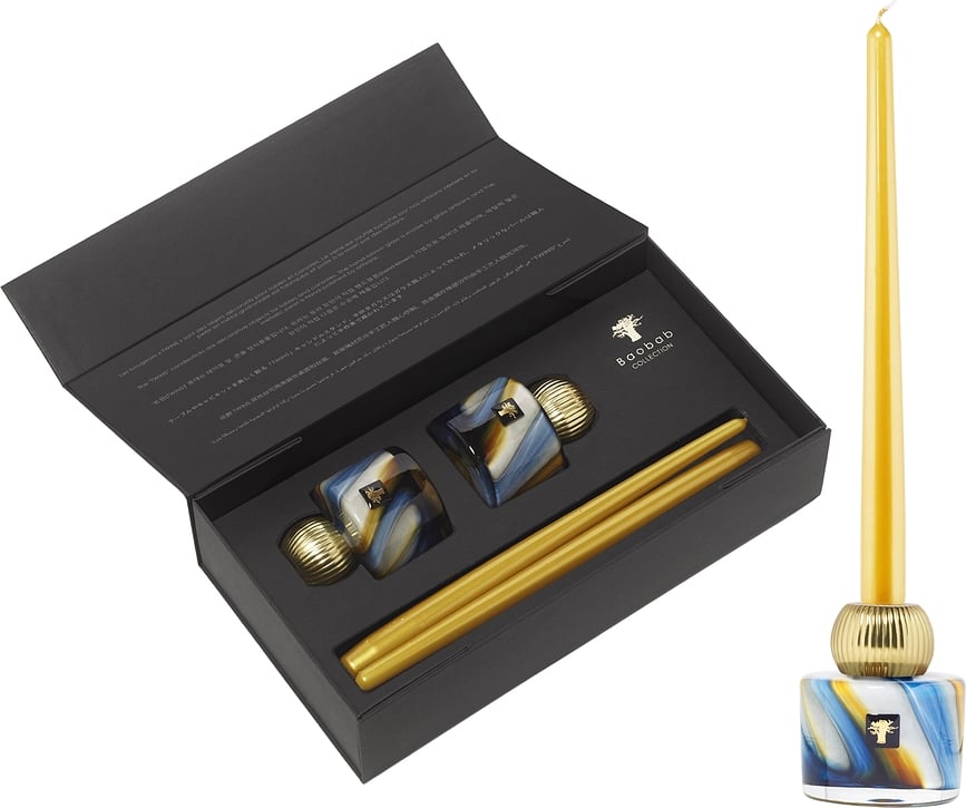 Twins Nirvana Holly Set svečnikov s svečami, 4 kosi