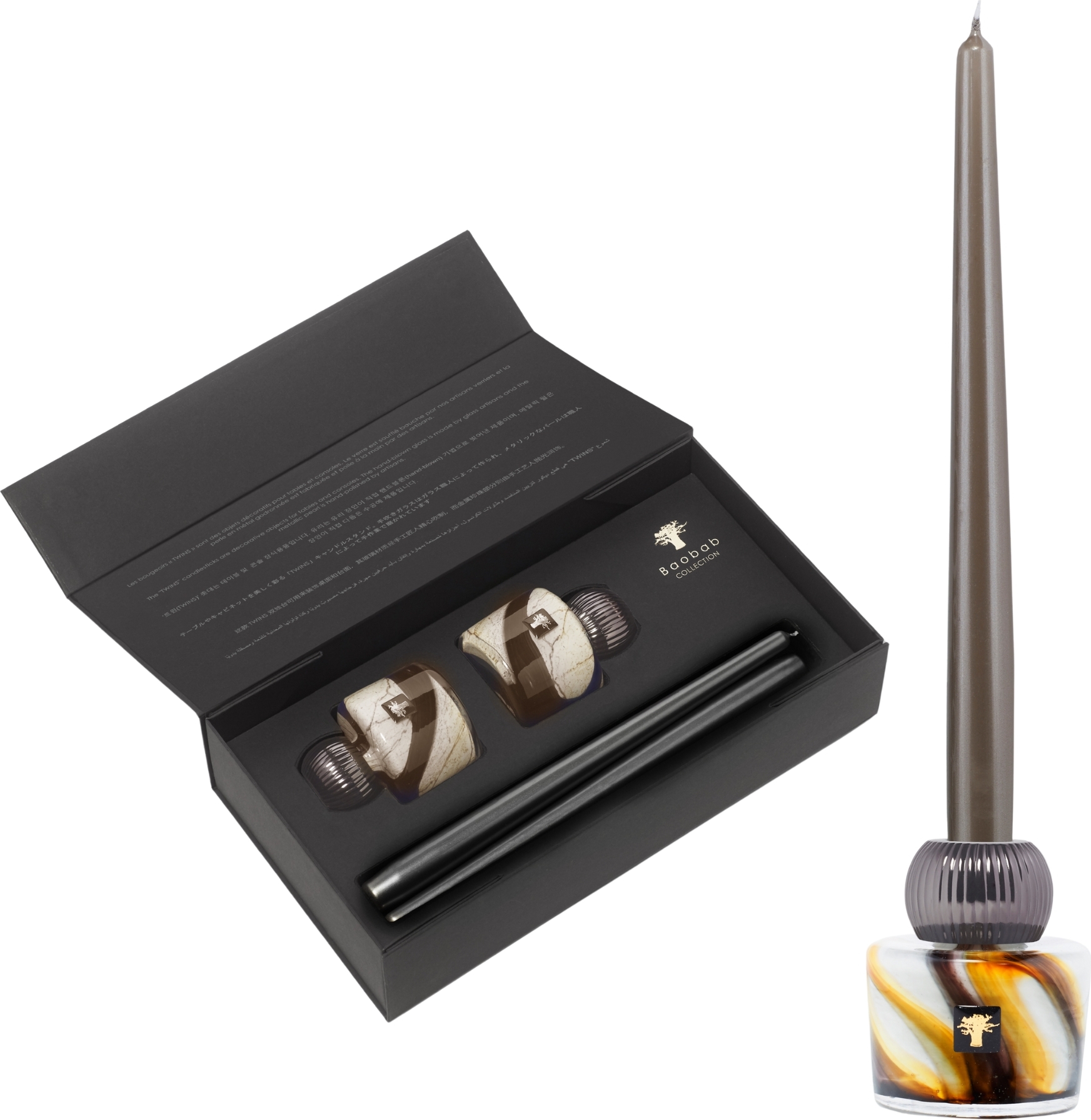 Twins Nirvana Spirit Kerzenhalter-Set mit Kerzen, 4-teilig