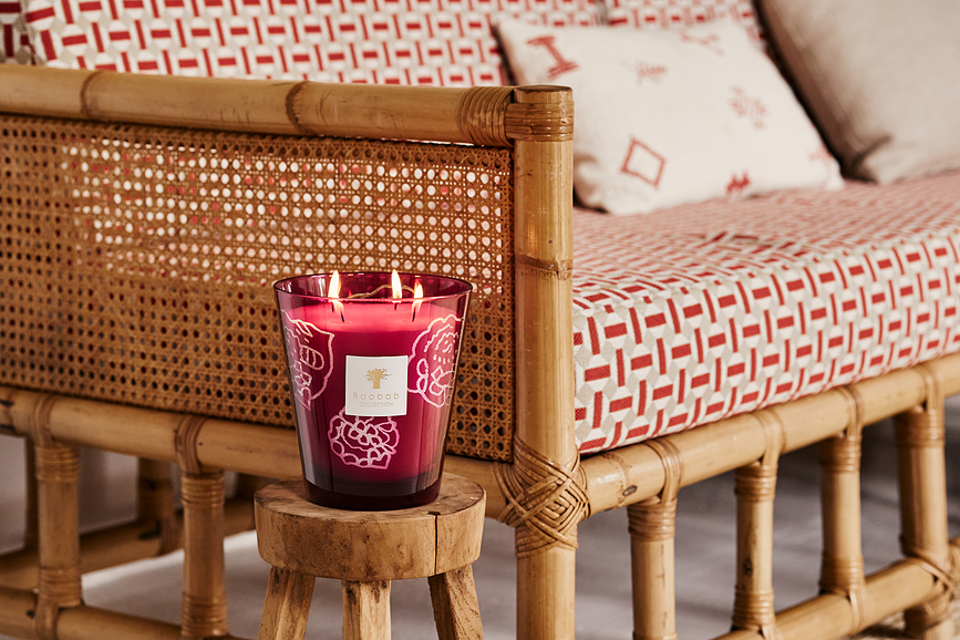 Vela Aromática Collectible Roses, 35 cm, burdeos