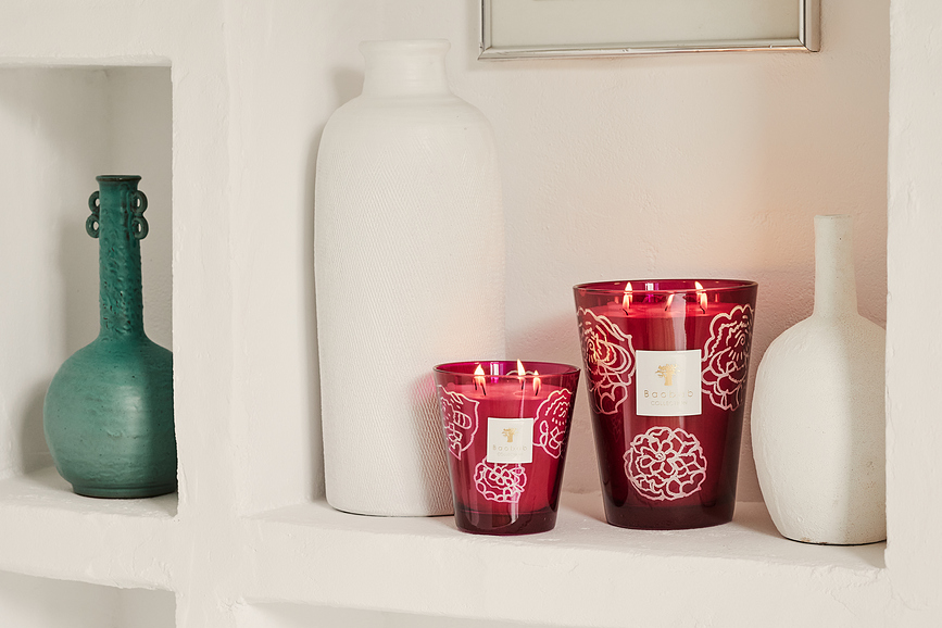 Vela Aromática Collectible Roses, 35 cm, burdeos