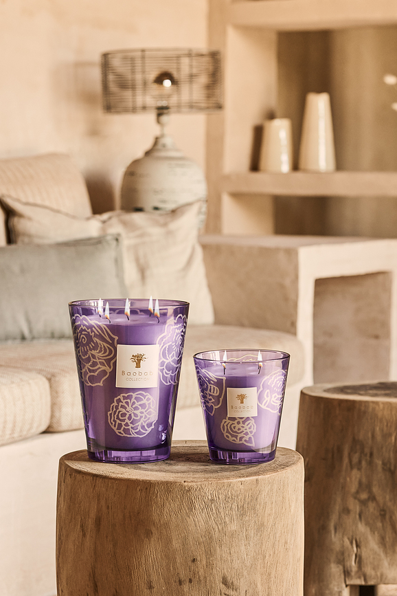 Vela aromática Collectible Roses Dark Parma, 35 cm