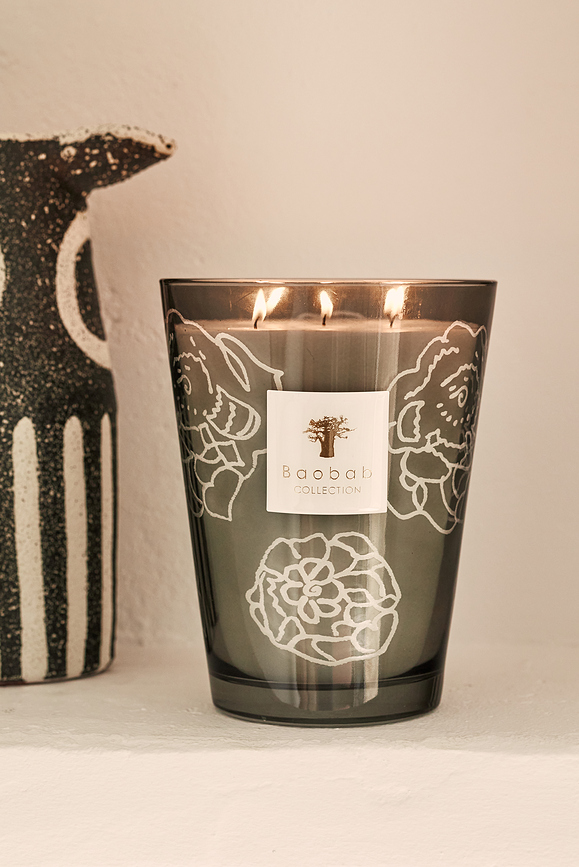 Vela Aromática Collectible Roses, 35 cm, gris