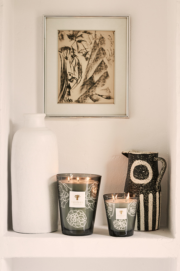 Vela Aromática Collectible Roses, 35 cm, gris