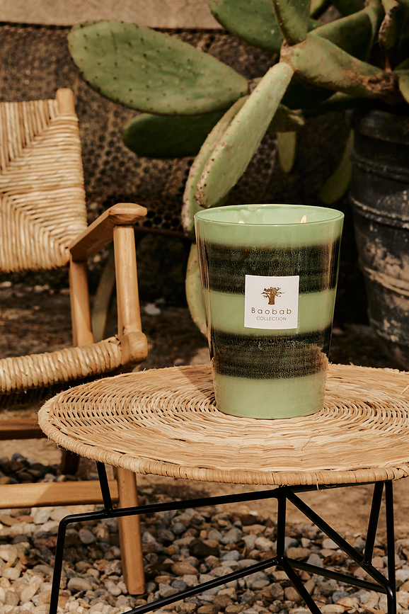 Vela aromática Elementos Gaïa, 35 cm, verde