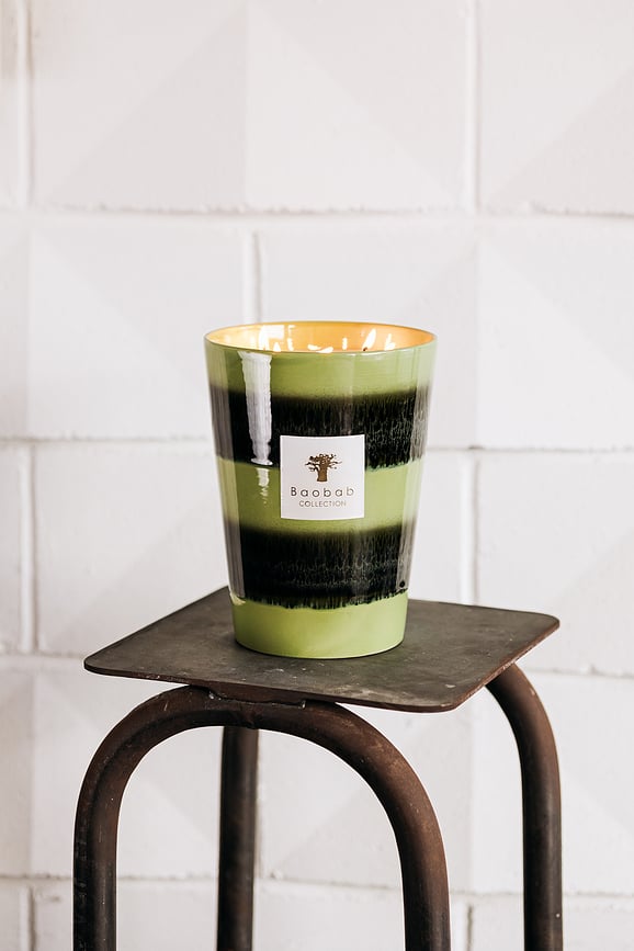 Vela aromática Elementos Gaïa, 35 cm, verde