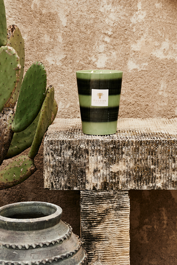 Vela aromática Elementos Gaïa, 35 cm, verde