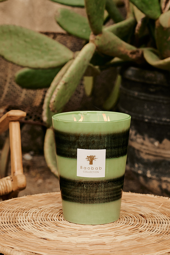 Vela aromática Elementos Gaïa, 35 cm, verde