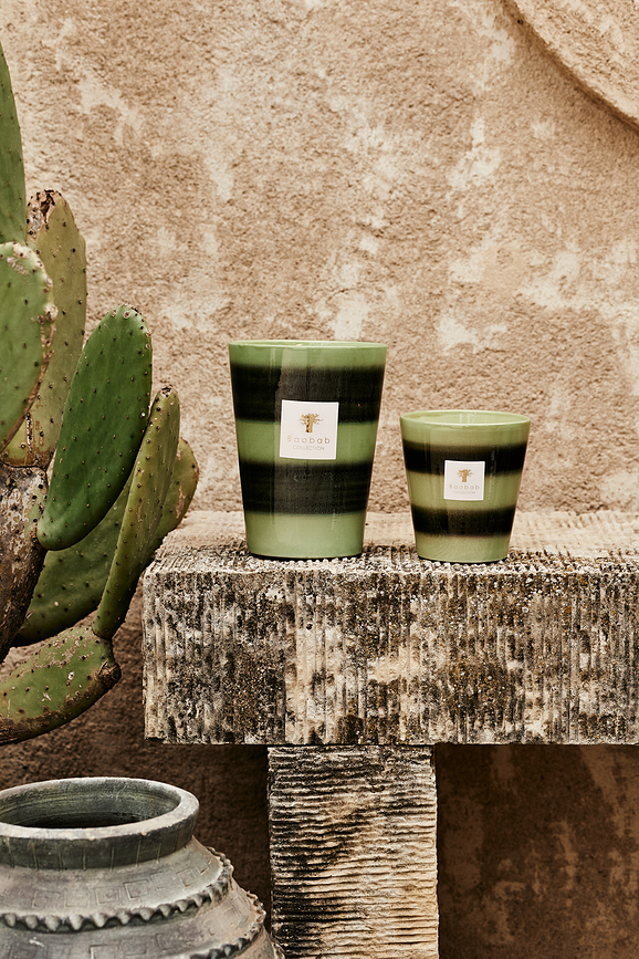 Vela aromática Elementos Gaïa, 35 cm, verde