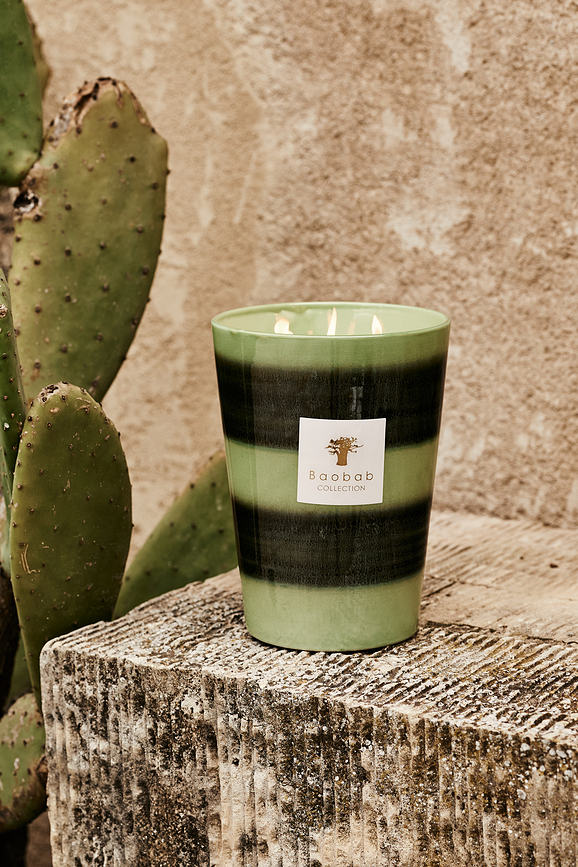 Vela aromática Elementos Gaïa, 35 cm, verde