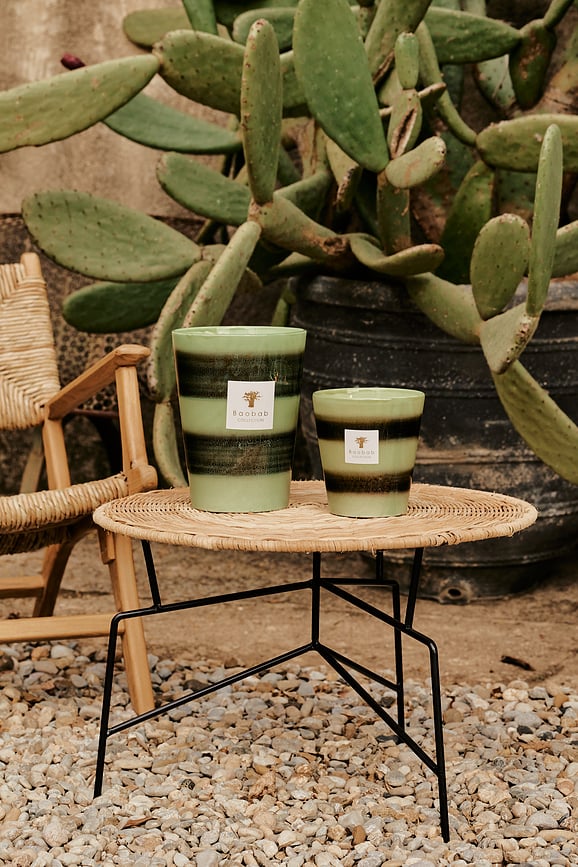 Vela aromática Elementos Gaïa, 35 cm, verde