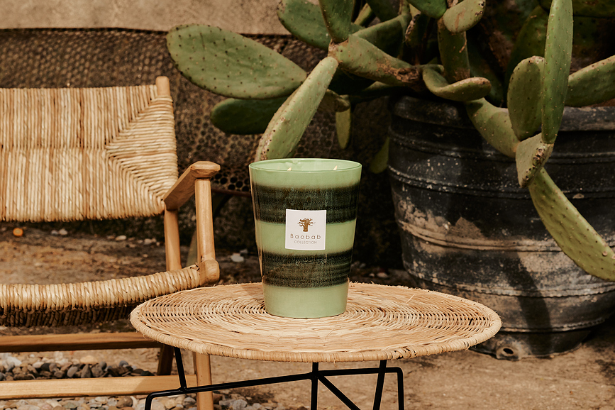 Vela aromática Elementos Gaïa, 35 cm, verde