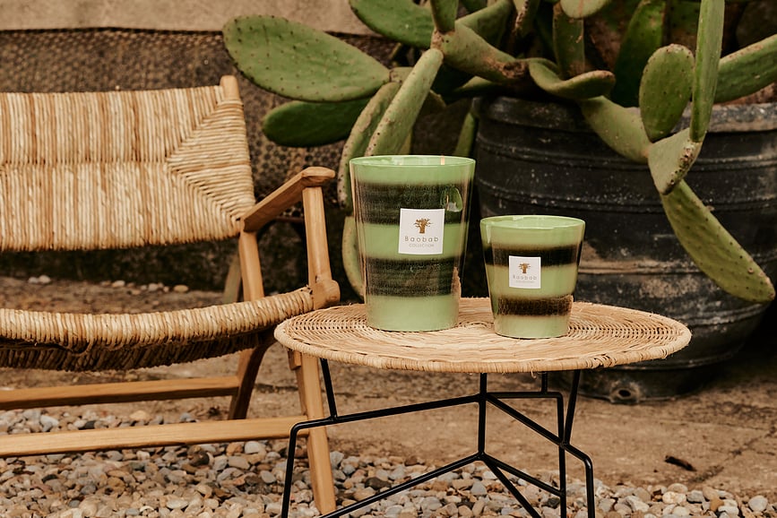 Vela aromática Elementos Gaïa, 35 cm, verde