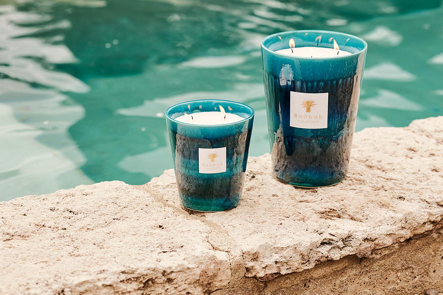 Vela Aromática Elementos Oceanos, 35 cm, azul