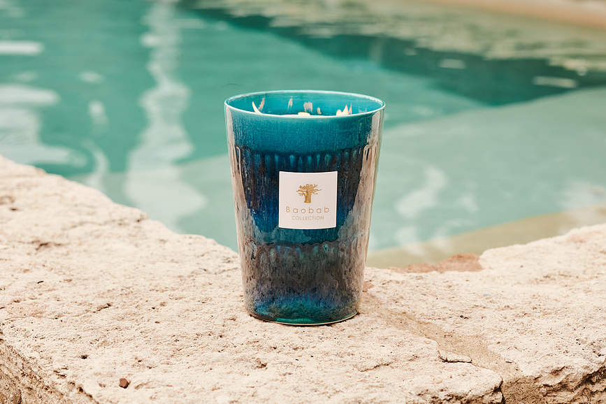 Vela Aromática Elementos Oceanos, 35 cm, azul