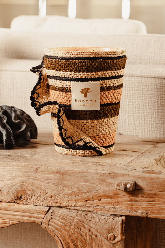 Vela Aromática Fety Anjara, 35 cm, kaki