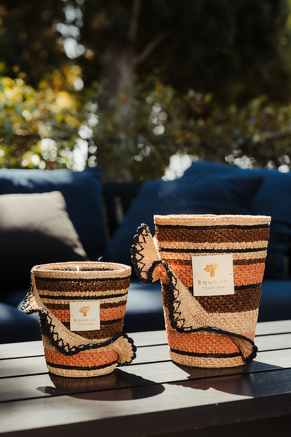 Vela Aromática Fety Anjara, 35 cm, kaki