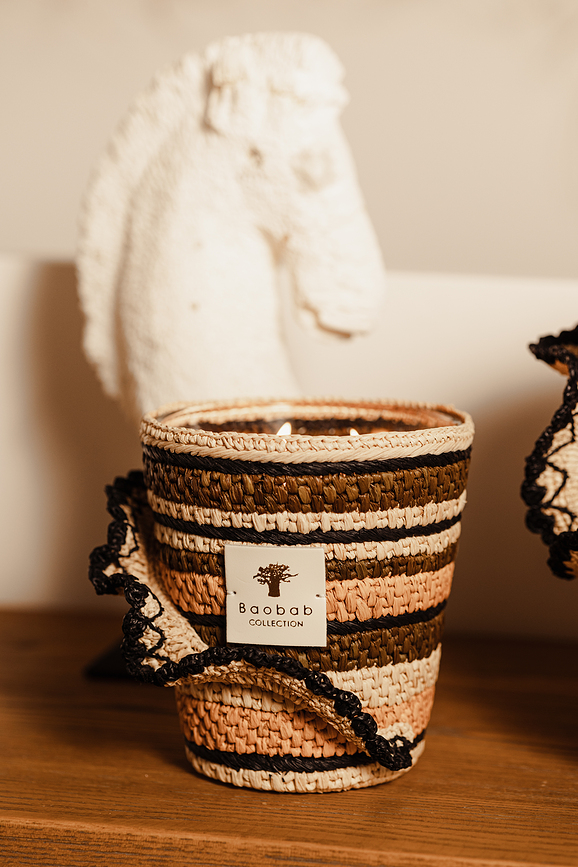 Vela Aromática Fety Anjara, 35 cm, kaki