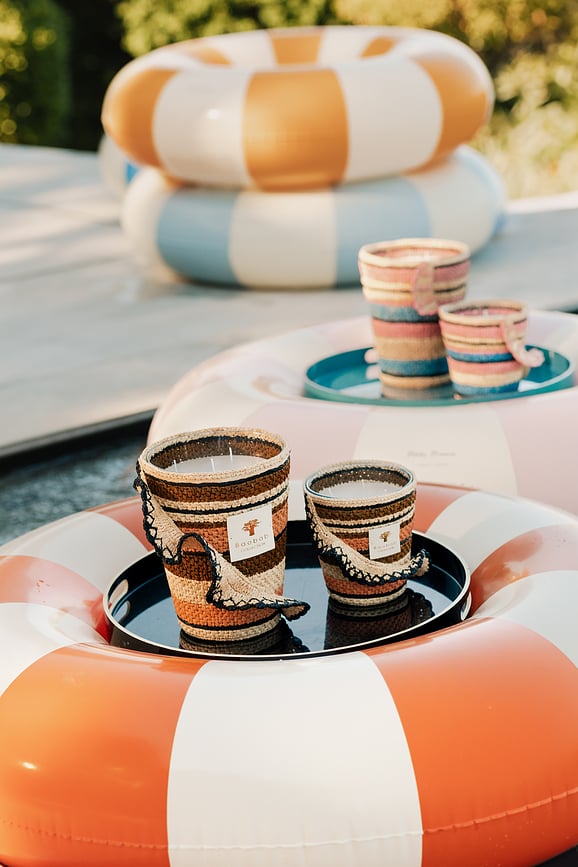 Vela Aromática Fety Anjara, 35 cm, kaki