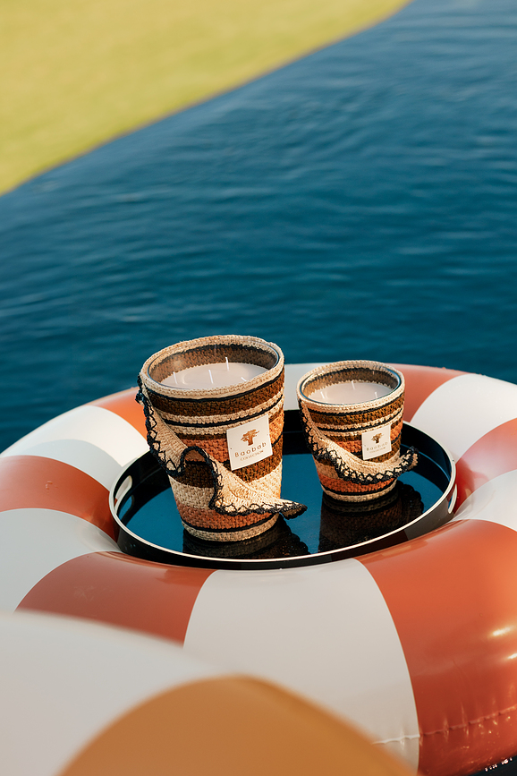 Vela Aromática Fety Anjara, 35 cm, kaki