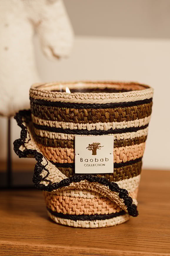 Vela Aromática Fety Anjara, 35 cm, kaki