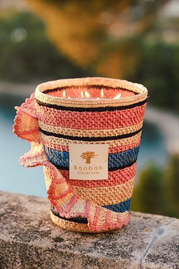 Vela aromática Fety Mandihy, 35 cm, rosa