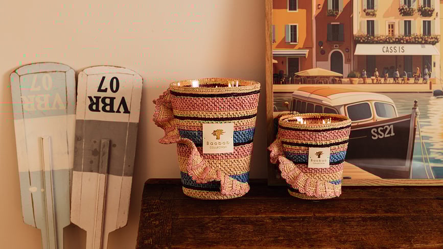 Vela aromática Fety Mandihy, 35 cm, rosa