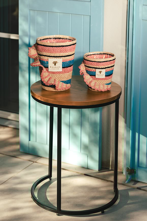 Vela aromática Fety Mandihy, 35 cm, rosa