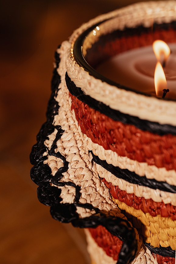 Vela aromática Fety Velona, 35 cm, ocre