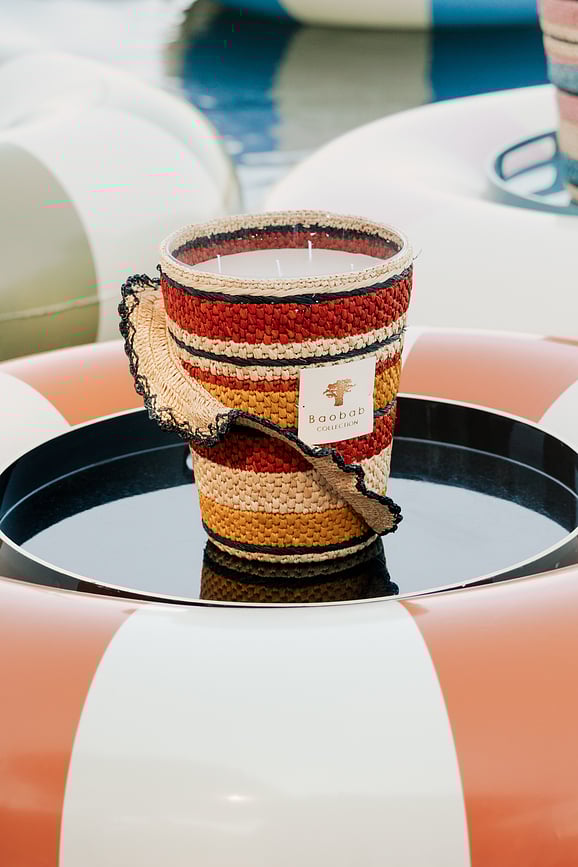 Vela aromática Fety Velona, 35 cm, ocre