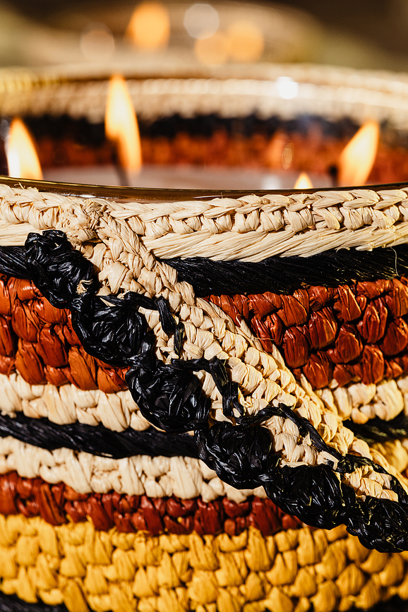 Vela aromática Fety Velona, 35 cm, ocre