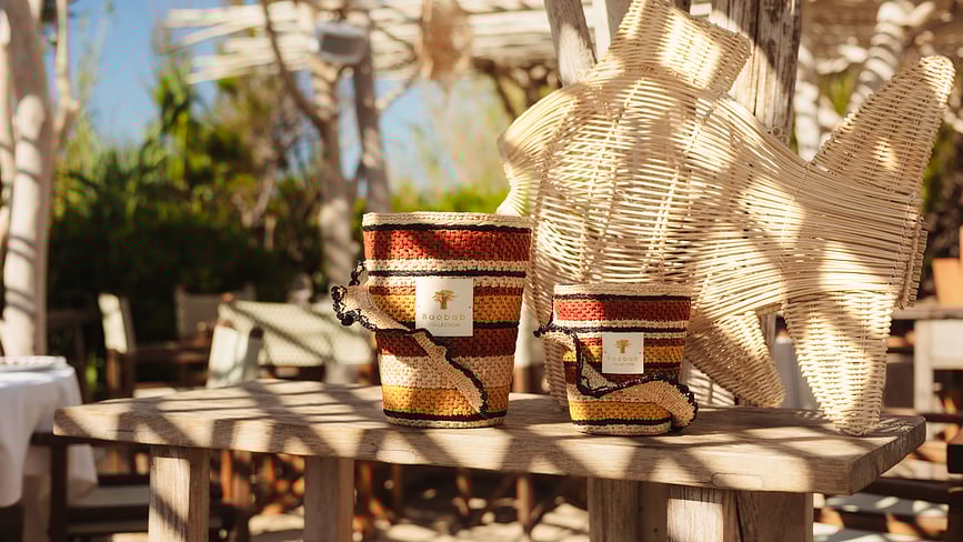 Vela aromática Fety Velona, 35 cm, ocre