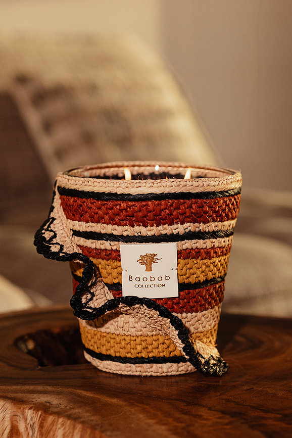 Vela aromática Fety Velona, 35 cm, ocre