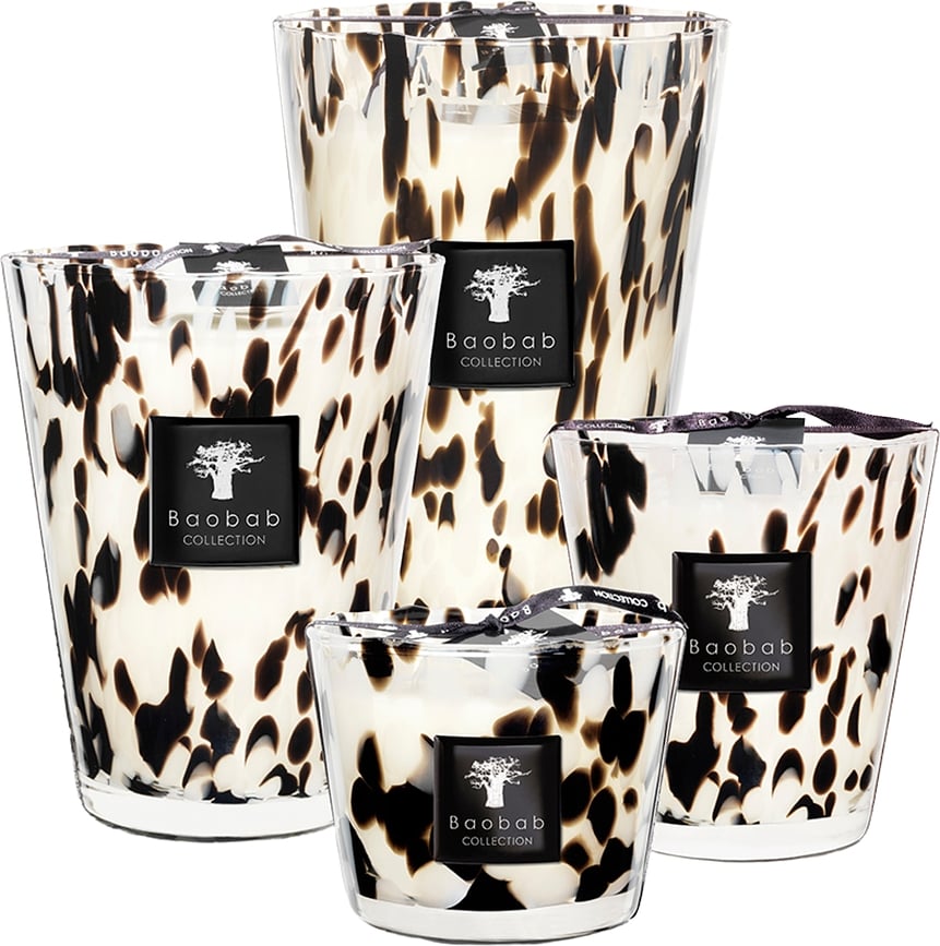 Vela aromática Pearls Black, 24 cm