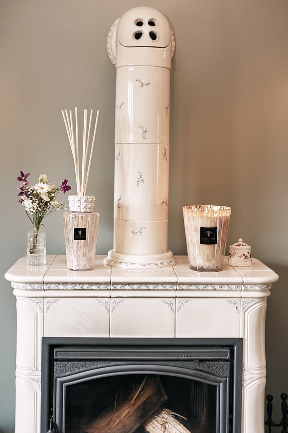 Vela aromática Pearls White, 35 cm