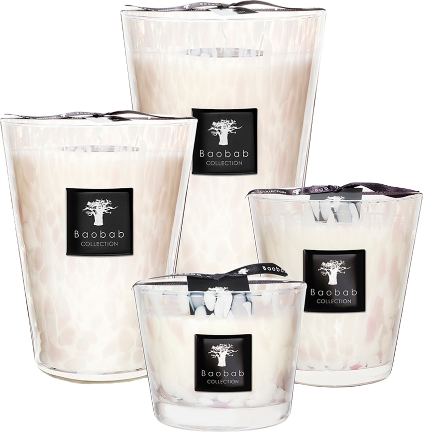 Vela aromática Pearls White, 35 cm