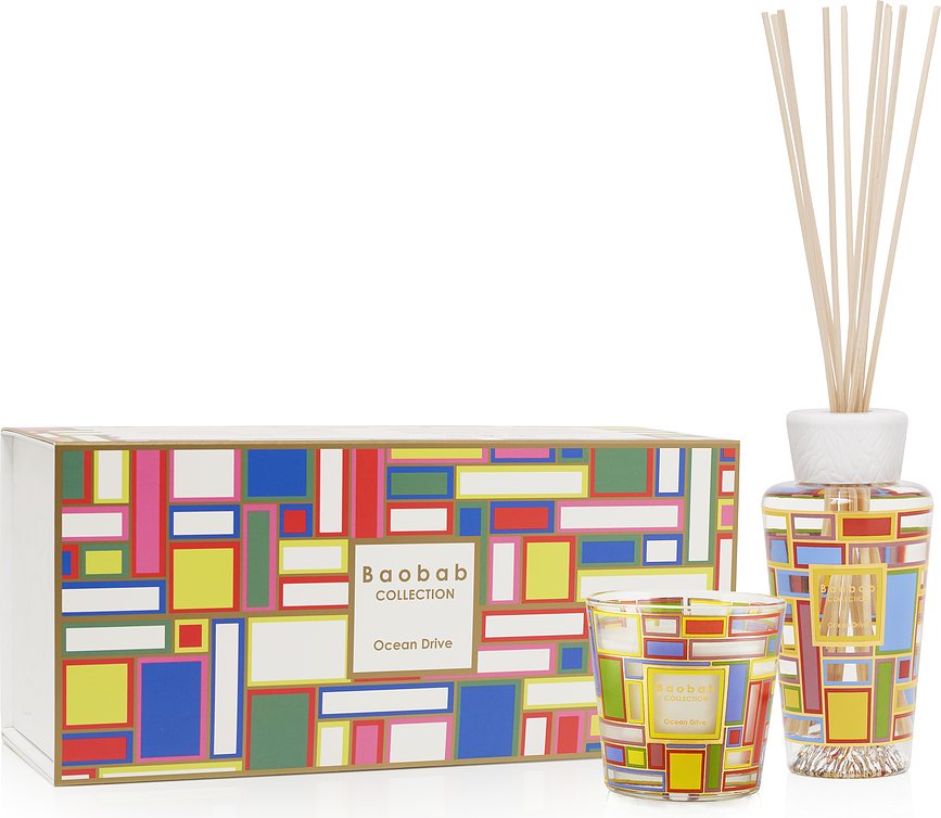 Vela y Difusor Aromático My First Baobab, fragancia Ocean Drive, Set de 2 piezas