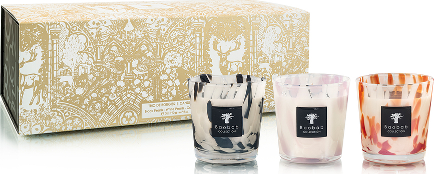 Velas aromáticas Pearls, Pack de 3 unidades