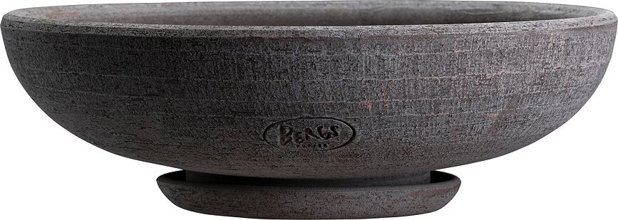 Ada Γλάστρα με πιατάκι, 35 cm, γκρι