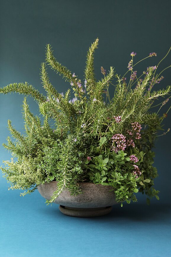 Ada Pot de Fleurs avec soucoupe, 25 cm, gris