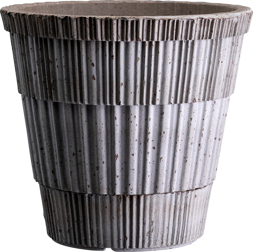 Atlas Pot de Fleurs avec soucoupe, 16 cm, gris