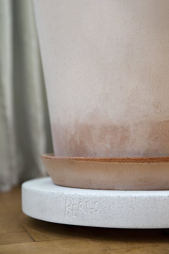 Bergs Potter Rolling Stone Support à Roulettes pour Pot de Fleurs, 35 cm, gris