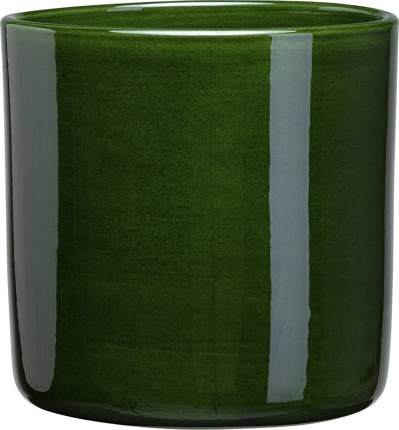 Cubremaceta esmaltada Romeo, 13 cm, verde