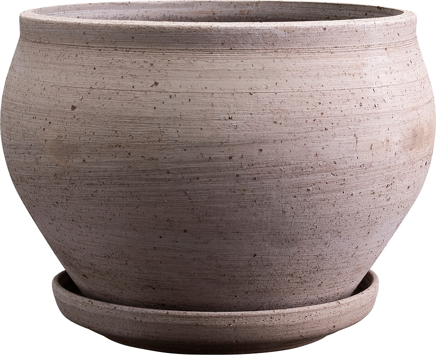 Delphi Cvetlični lonec s podstavkom, 24 cm, siv