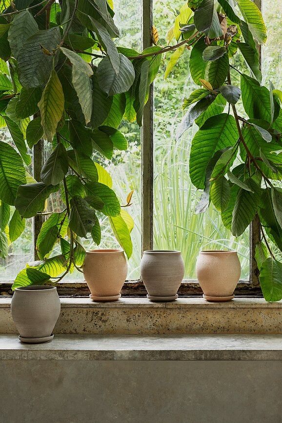 Delphi Γλάστρα με Πιατάκι, 26 εκ., γκρι