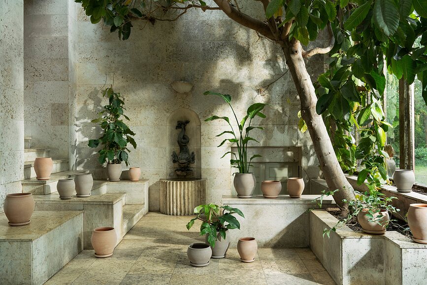 Delphi Pot de fleurs avec soucoupe, 26 cm, rose